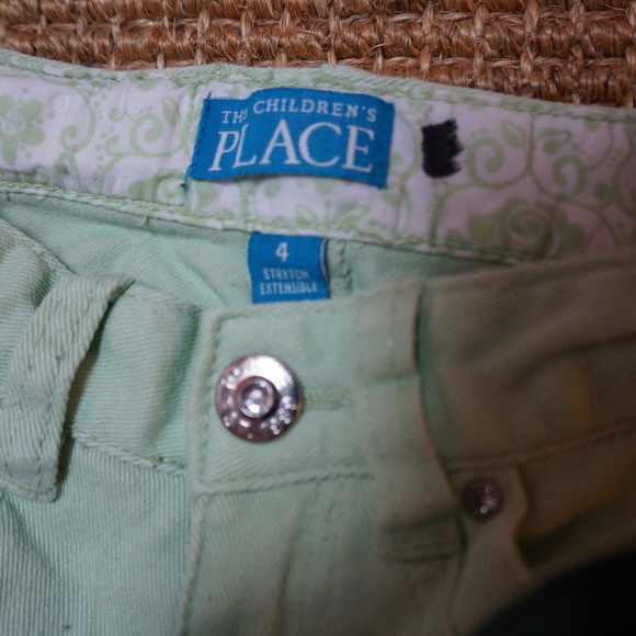 Girls Size 4 The Children's Place Green Jeans - Picture 2 of 4